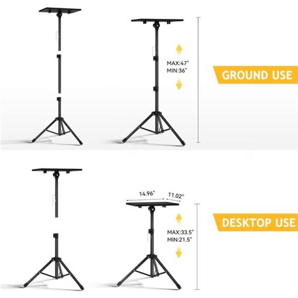 Projector Stand Tripod,Laptop Tripod ProjectorStand Adjustable Height 22to47Inch - Picture 5 of 6